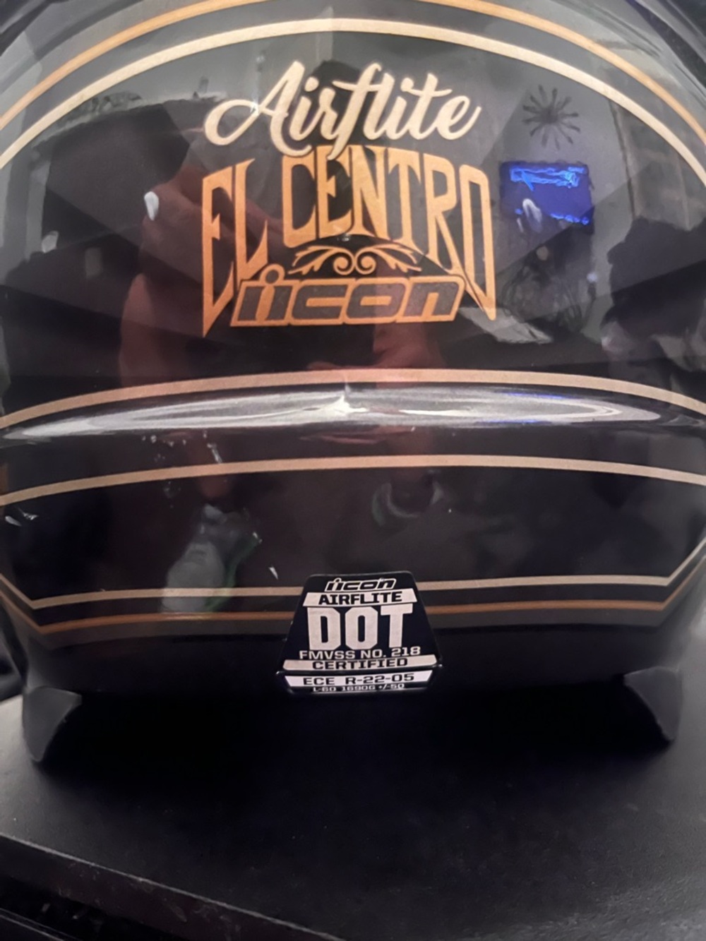 ICON Airflite El Centro Helmet - Black & Gold Trim